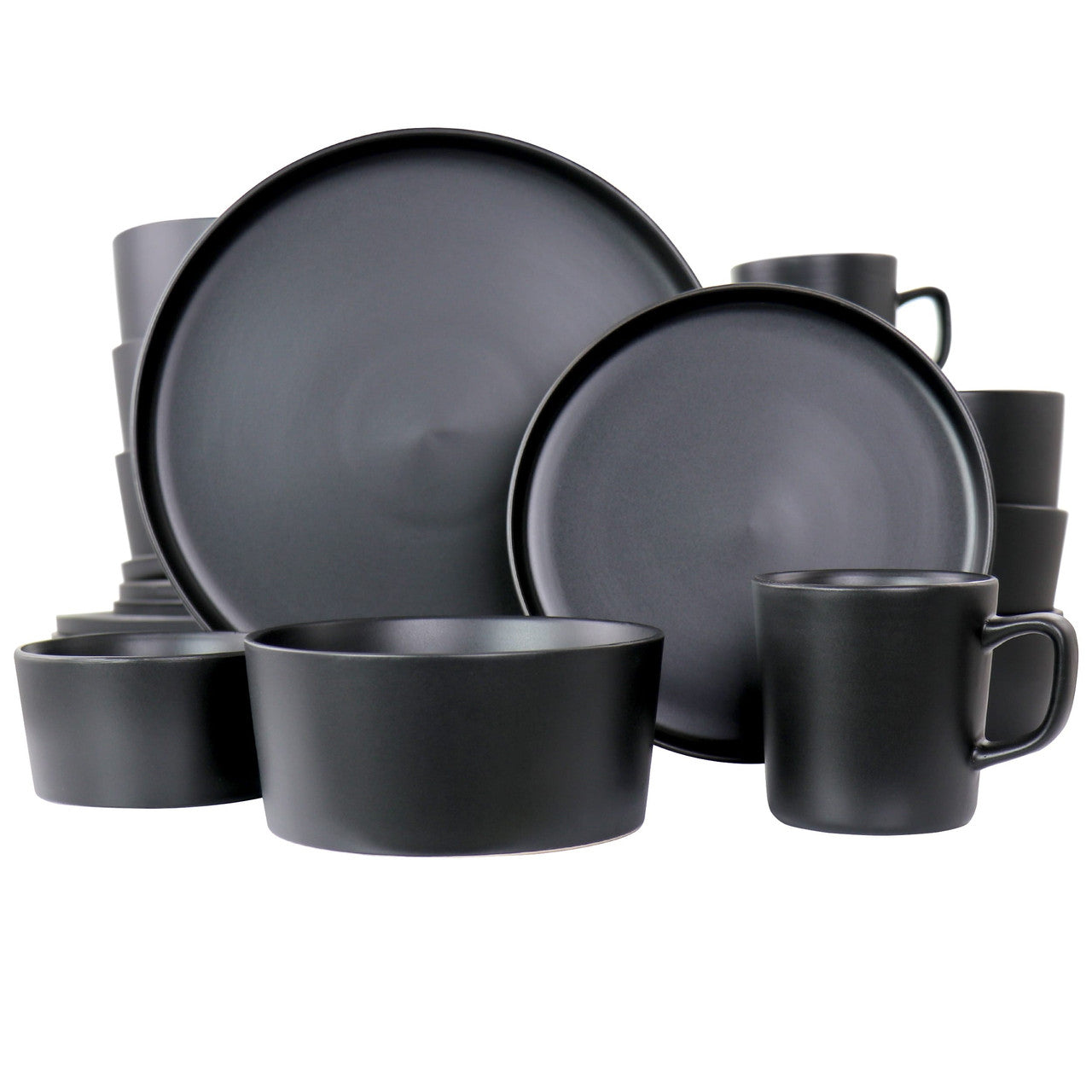 Elama Luxmatte Black 20 Piece Dinnerware Set-0
