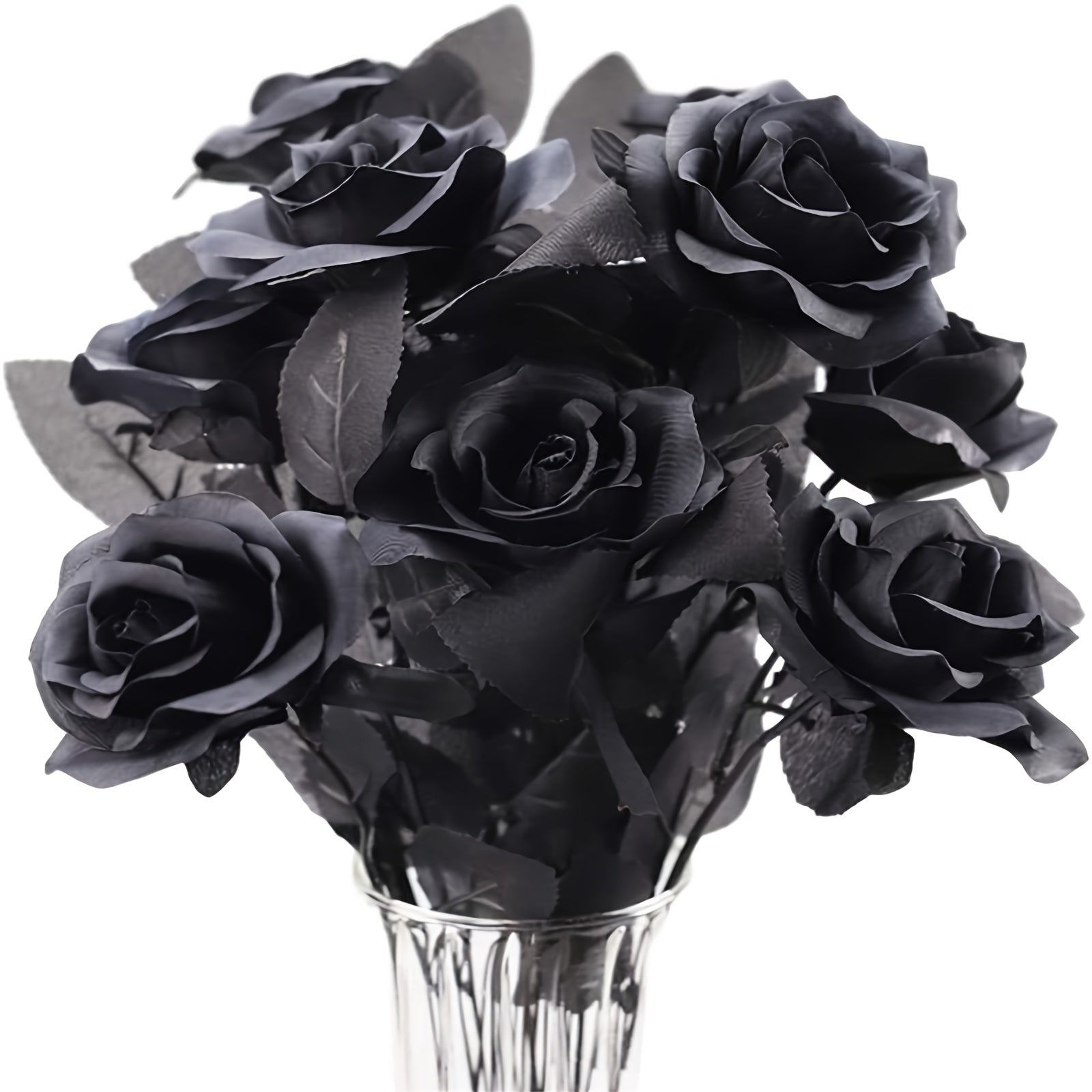 NNETM 20pcs Black Roses Artificial Flowers-0