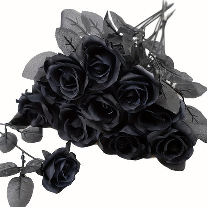 NNETM 20pcs Black Roses Artificial Flowers-3