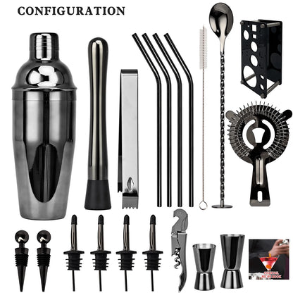 NNEOBA 20pcs Boston Cocktail Shaker Set with Stand-2