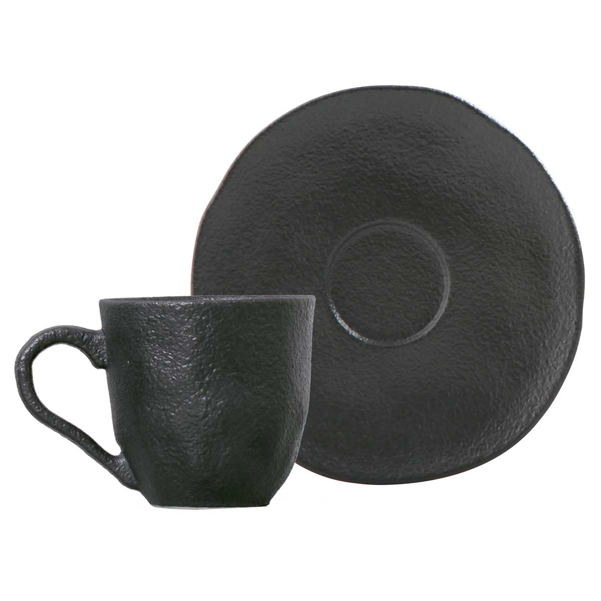 Porto Brasil MATTE BLACK ORGANIC COFFEE CUP + ORGANIC SAUCER  SKU: '351473901-1