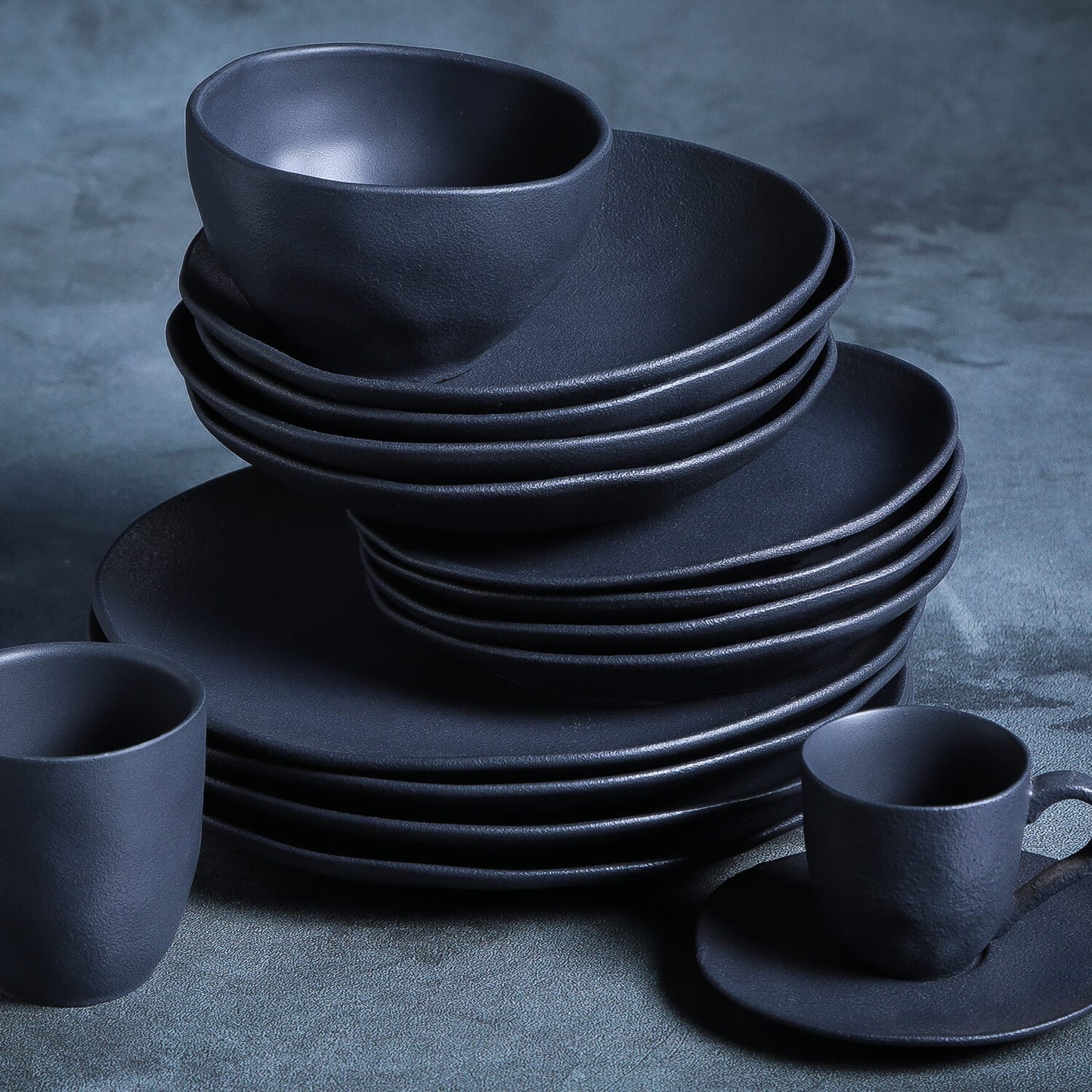 Porto Brasil MATTE BLACK ORGANIC COFFEE CUP + ORGANIC SAUCER  SKU: '351473901-0