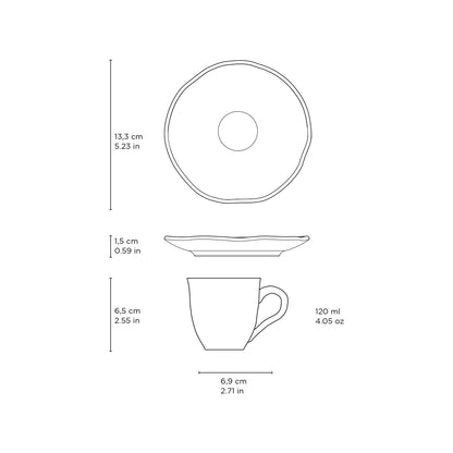 Porto Brasil MATTE BLACK ORGANIC COFFEE CUP + ORGANIC SAUCER  SKU: '351473901-2