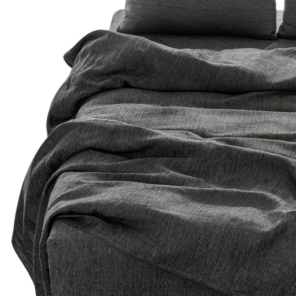 Four Piece Onyx Linen Sheet Set-0