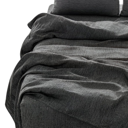 Four Piece Onyx Linen Sheet Set-0