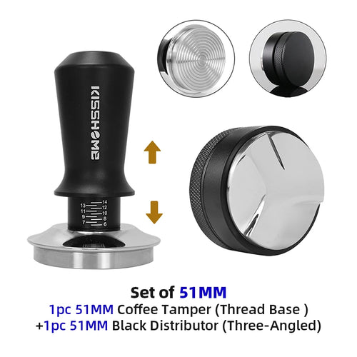 Coffee Tamping Station Distributor Tamper Set For 51mm 54mm 58mm