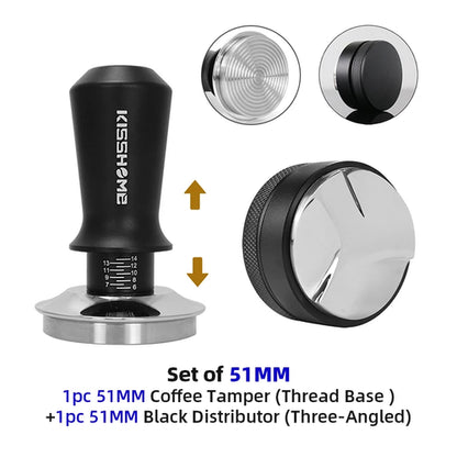 Coffee Tamping Station Distributor Tamper Set For 51mm 54mm 58mm