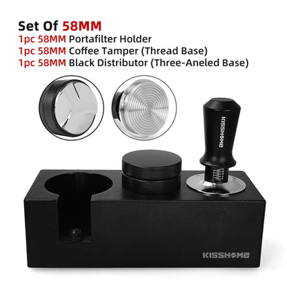 Coffee Tamping Station Distributor Tamper Set For 51mm 54mm 58mm