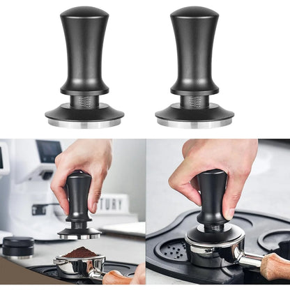 51/ 53/58mm Black Coffee Hand Tamper Stainless Steel Base Professional