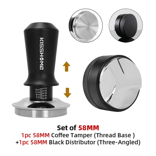 Coffee Tamping Station Distributor Tamper Set For 51mm 54mm 58mm