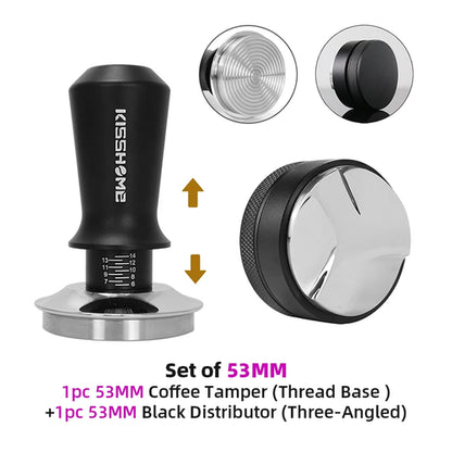 Coffee Tamping Station Distributor Tamper Set For 51mm 54mm 58mm