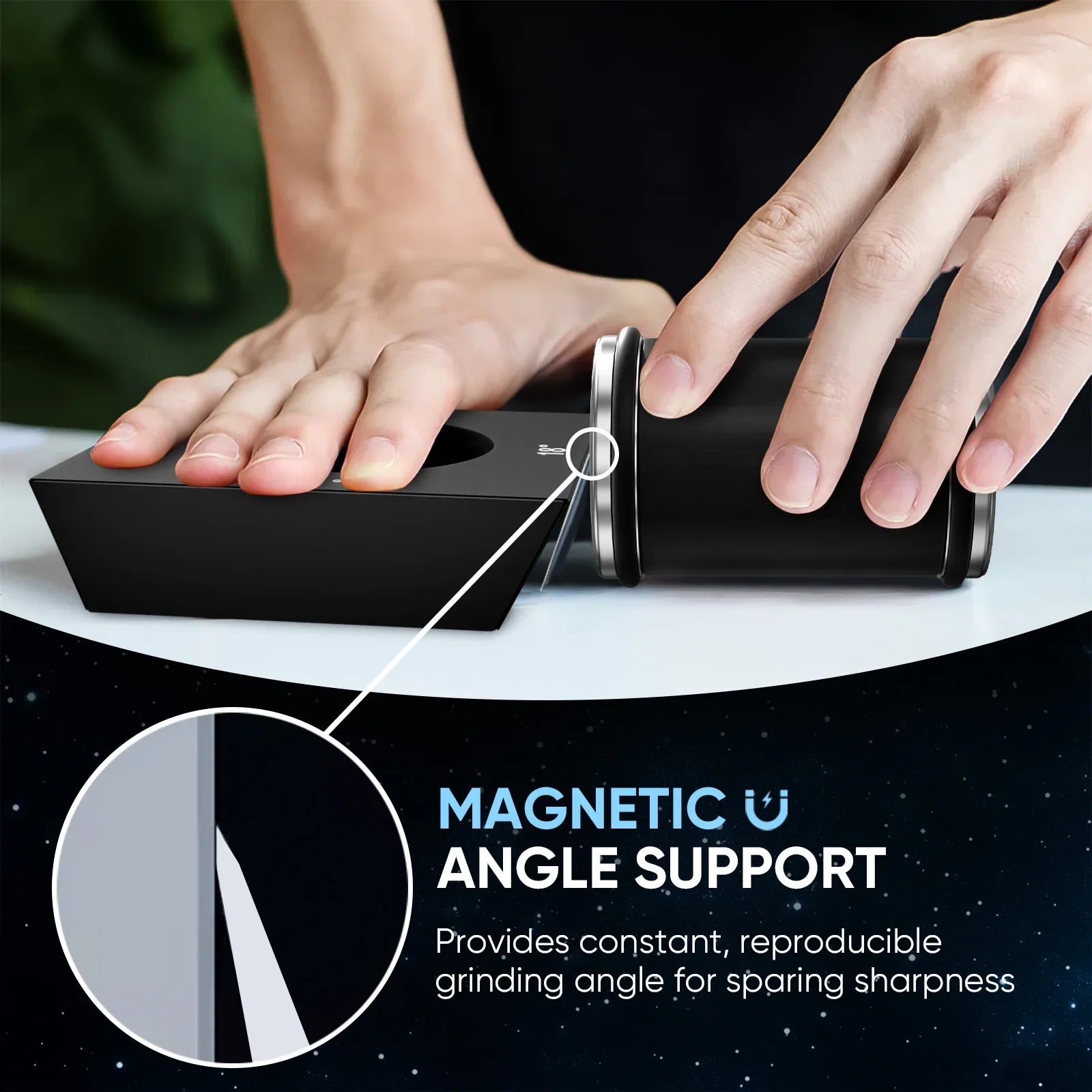 NNEOBA 4-Sided Rolling Knife Sharpener Diamond Sharpening Stone Black-3