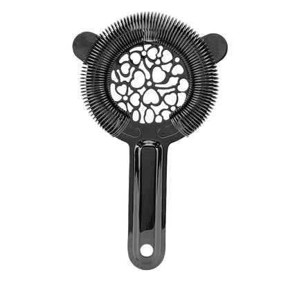 Cocktail Strainer Stainless Steel Gorgeous Glossy Bartending Ice Strainer for Bar Bartender Plated Black-0