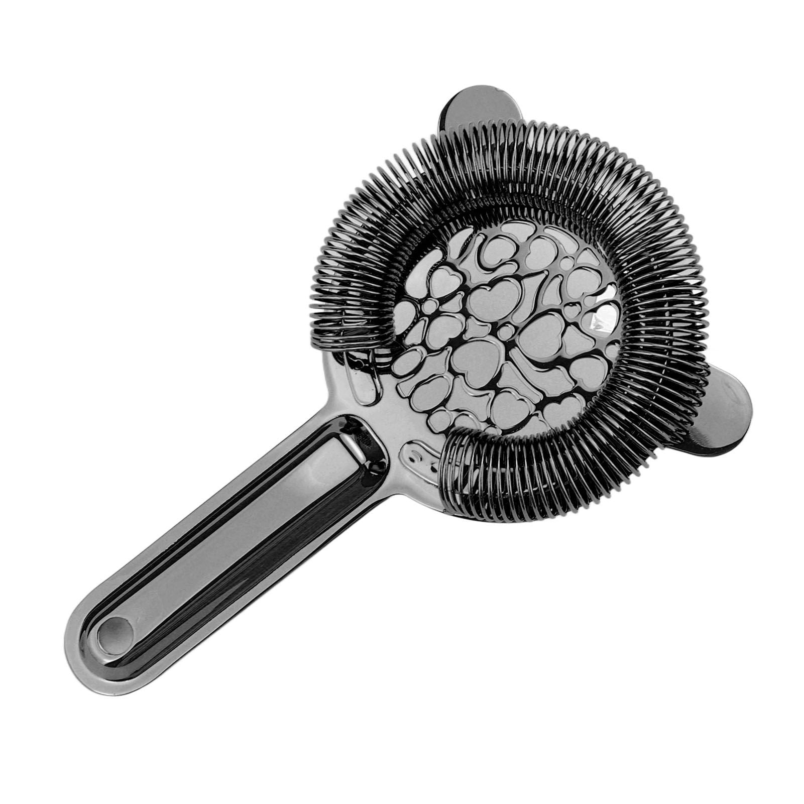Cocktail Strainer Stainless Steel Gorgeous Glossy Bartending Ice Strainer for Bar Bartender Plated Black-2
