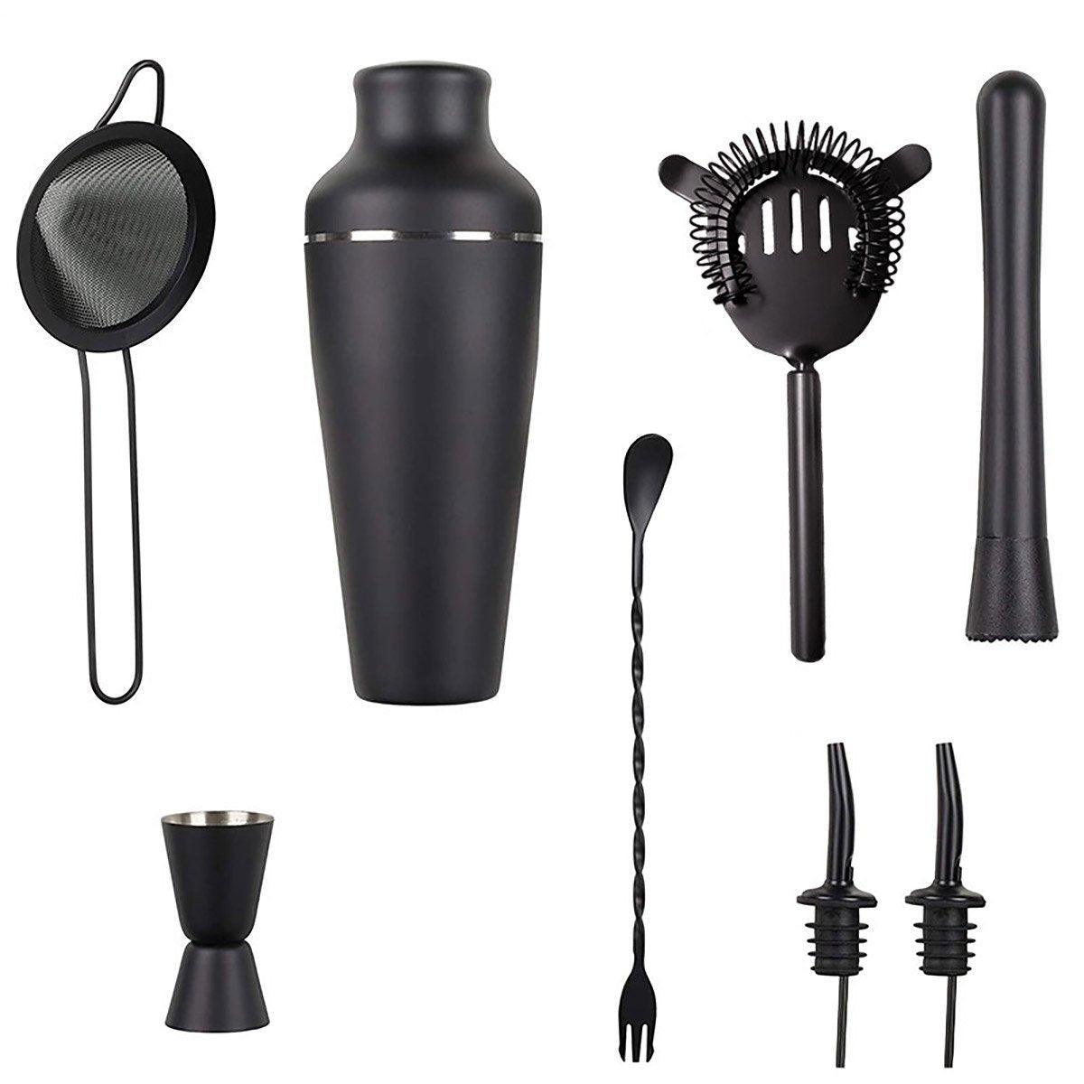 8PCS/700ML Stainless Steel Cocktail Shaker Bartender Tools Set Bar Supplies-1