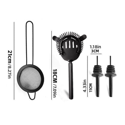 8PCS/700ML Stainless Steel Cocktail Shaker Bartender Tools Set Bar Supplies-3
