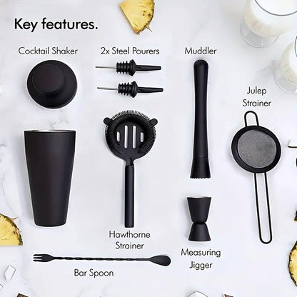 8PCS/700ML Stainless Steel Cocktail Shaker Bartender Tools Set Bar Supplies-4
