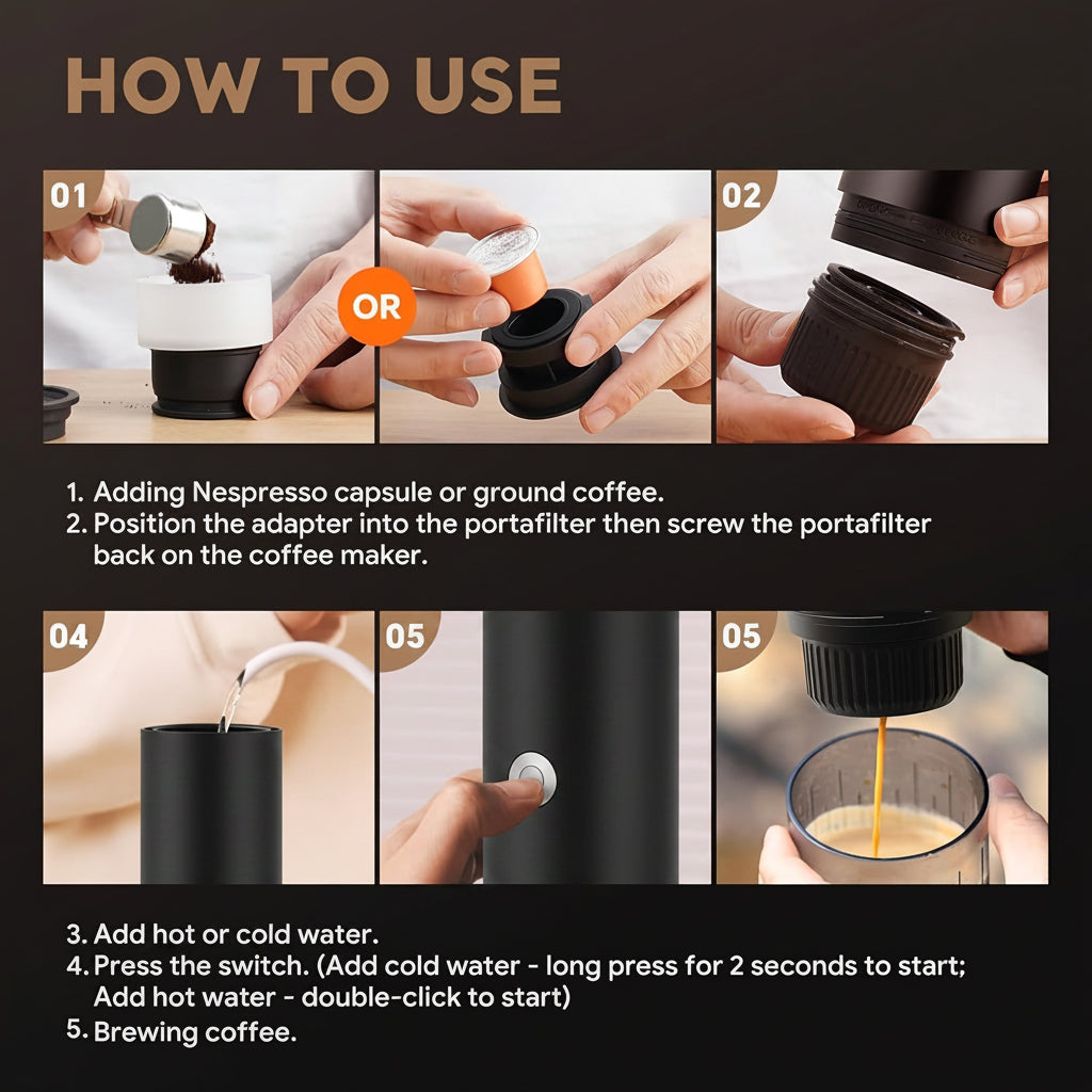 Portable 3-in-1 Espresso Machine with Self-Heating-1